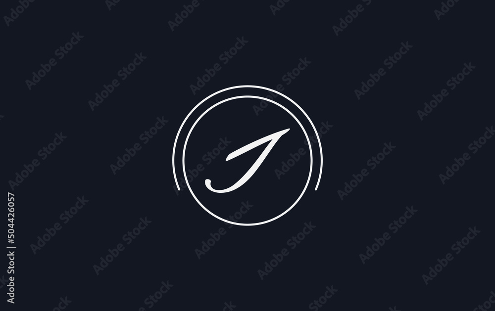 Golden circle and simple flat logo design vector with the letter and ...