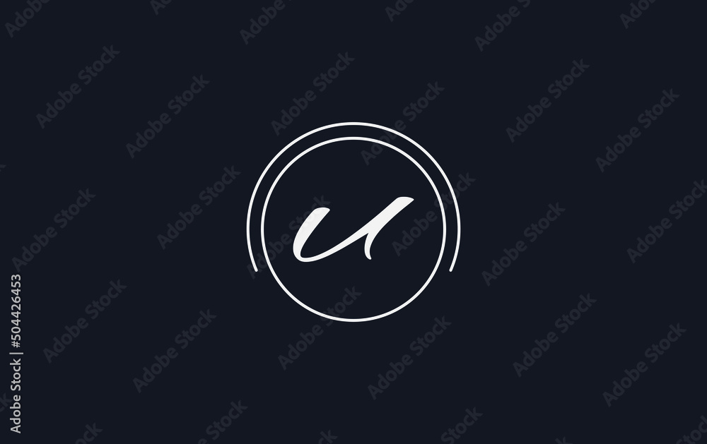 Golden circle and simple flat logo design vector with the letter and alphabet U Golden circle and simple flat logo design vector with the letter and alphabet U