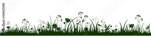 Green seasonal grass silhouette