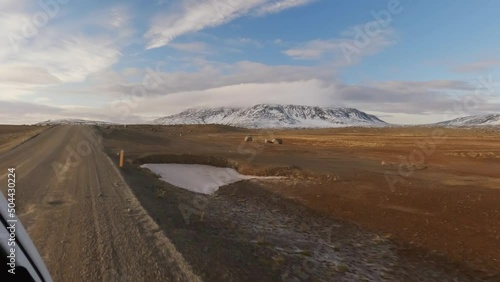 Driving on dirt road in inhospitable place