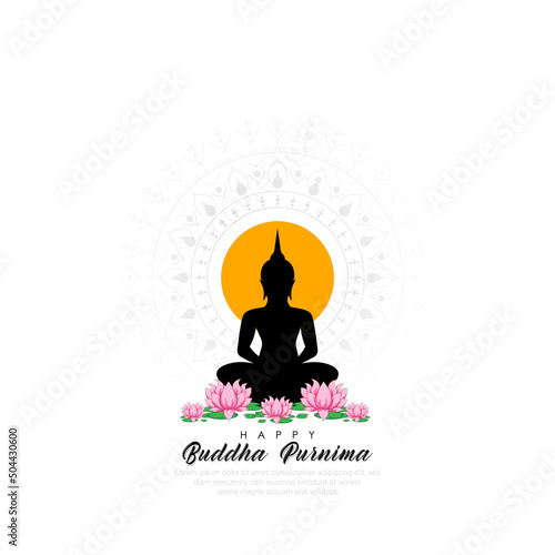 Happy Buddha Purnima Vesak,Buddhist festival- Vector