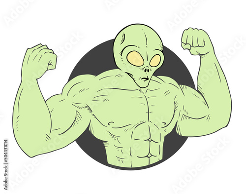 Muscle bodybuilding alien
