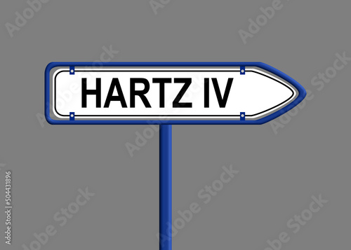 Richtungsweiser mit Text Hartz IV