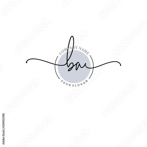 BA signature logo template vector