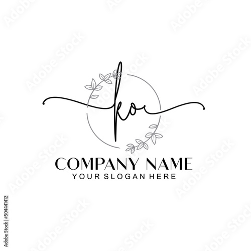 KO signature logo template vector