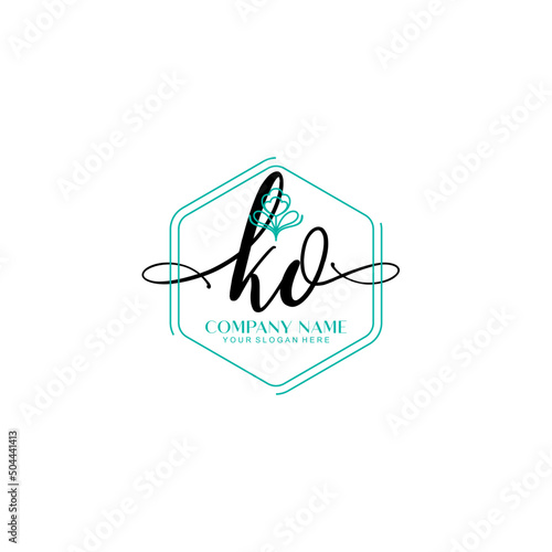 KO signature logo template vector