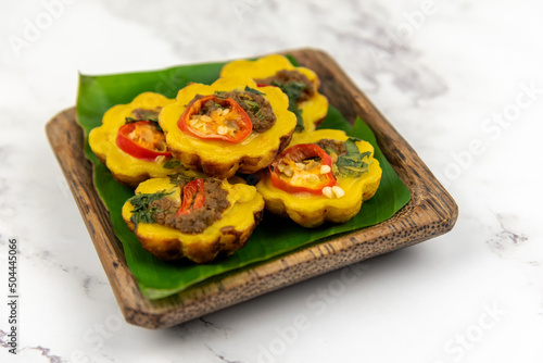 Foto Malaysian savory cake kuih Cara Berlauk
