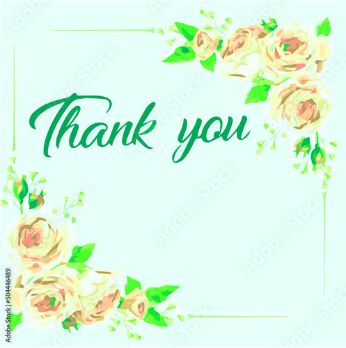 Thank you Compliment card with white background and text spice. illustration vector.