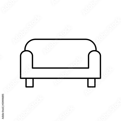 Kanapa, sofa, mebel do salonu, relaks, ikona wektorowa