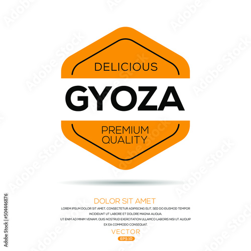 Creative (Gyoza) logo, Gyoza sticker, vector illustration.
