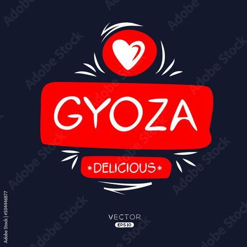 Creative (Gyoza) logo, Gyoza sticker, vector illustration.