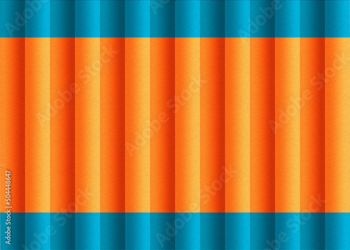 3D abstract background or texture of blue and orange color with relief