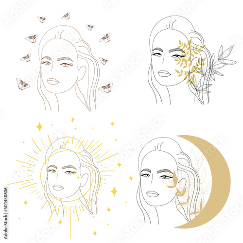 Illustration of a woman with long hair