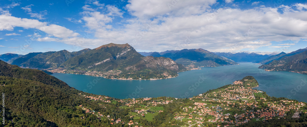 Aerial panorama of Bellagio and Lake Como