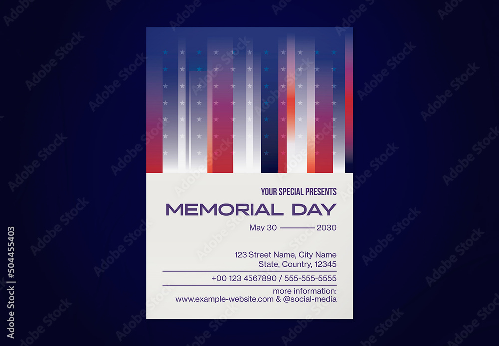Memorial Day Us Flyer Stock Template | Adobe Stock