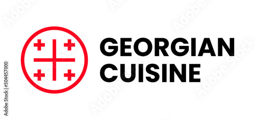 Georgian cuisine symbol stamp for restaurant menu with Georgia national food