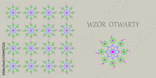 Wzór otwarty z elementem kwiatowym