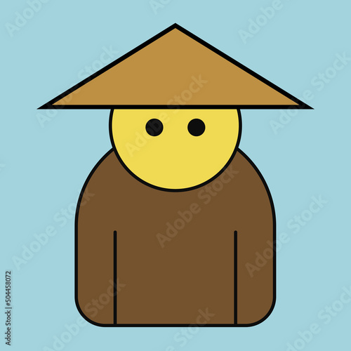 Man with conical hat - flat design vector illustration
