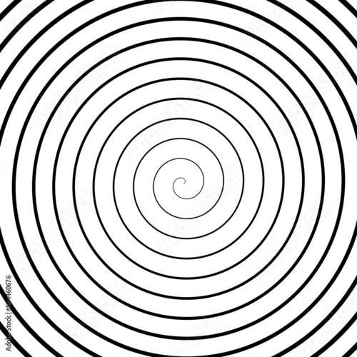Black and white spiral. Illustration.