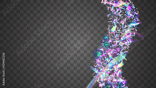 Cristal Glitter. Disco Flyer. Retro Realistic Template. Holographic Effect. Violet Party Texture. Carnival Background. Fantasy Art. Flying Foil. Blue Cristal Glitter