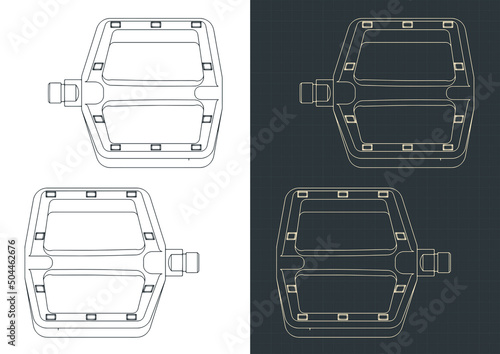 Bicycle pedals blueprints