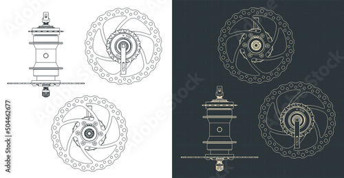 Bicycle rear hub blueprints