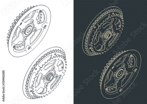 Crankset isometric blueprints
