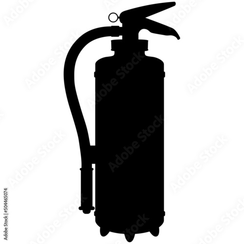 powder fire extinguisher, Extinguisher, Hand fire extinguishers for firefighting. extinguishing powder isolated detailed realistic silhouette on white background photo