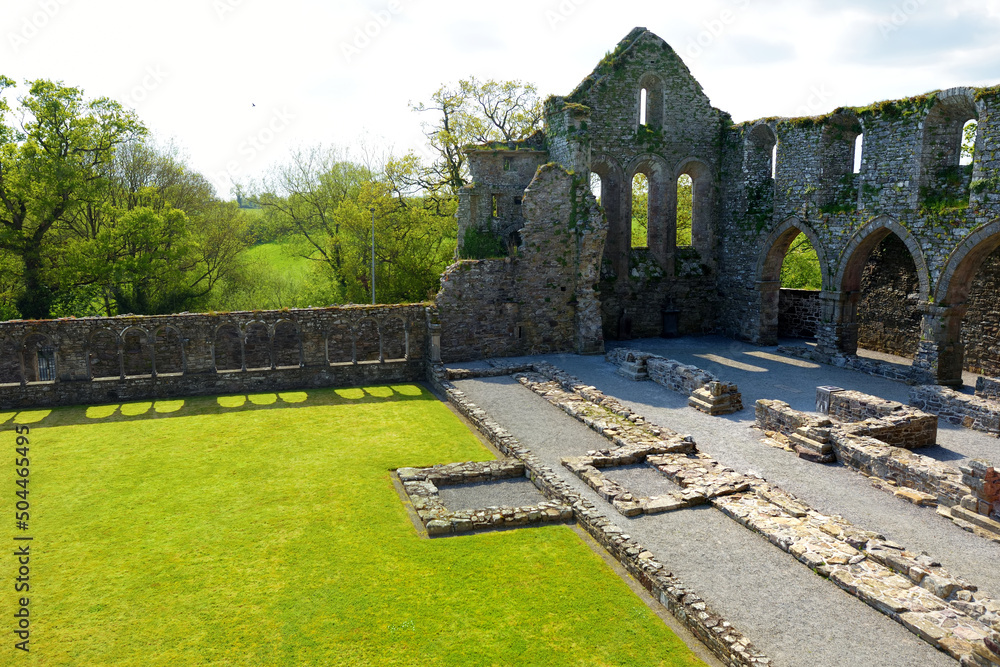 Jerpoint Abbey, a ruined Cistercian abbey, founded in the second half of the 12th century, County Kilkenny, Ireland.