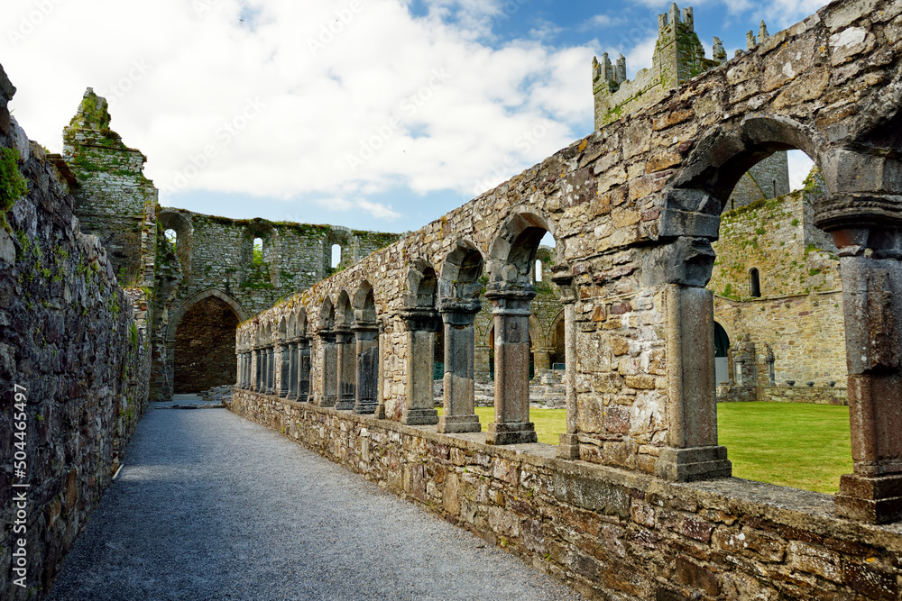 Jerpoint Abbey, a ruined Cistercian abbey, founded in the second half of the 12th century, County Kilkenny, Ireland.