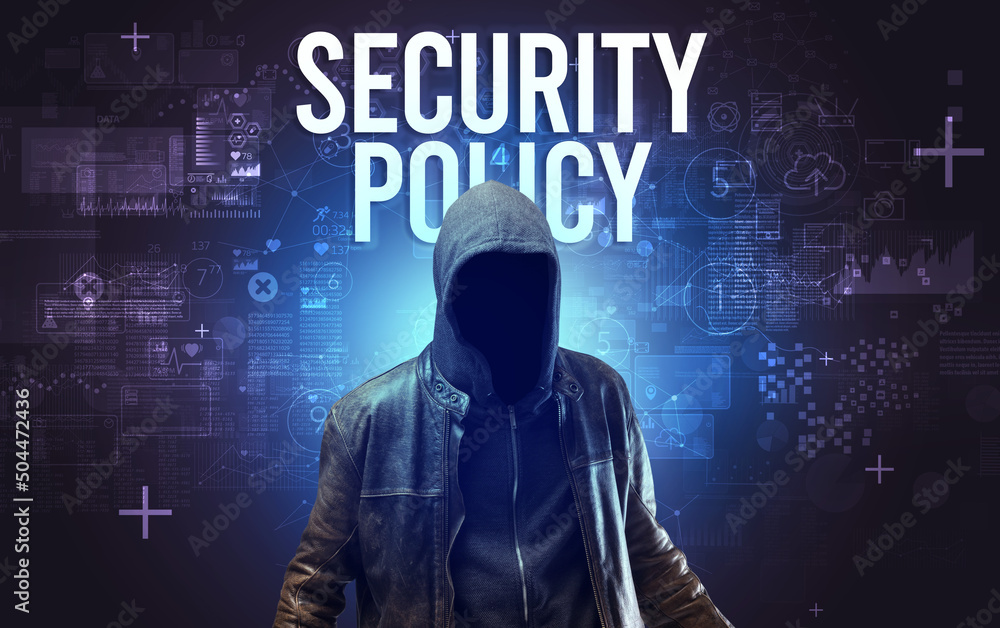 Faceless man with online security concept Faceless man with online security concept