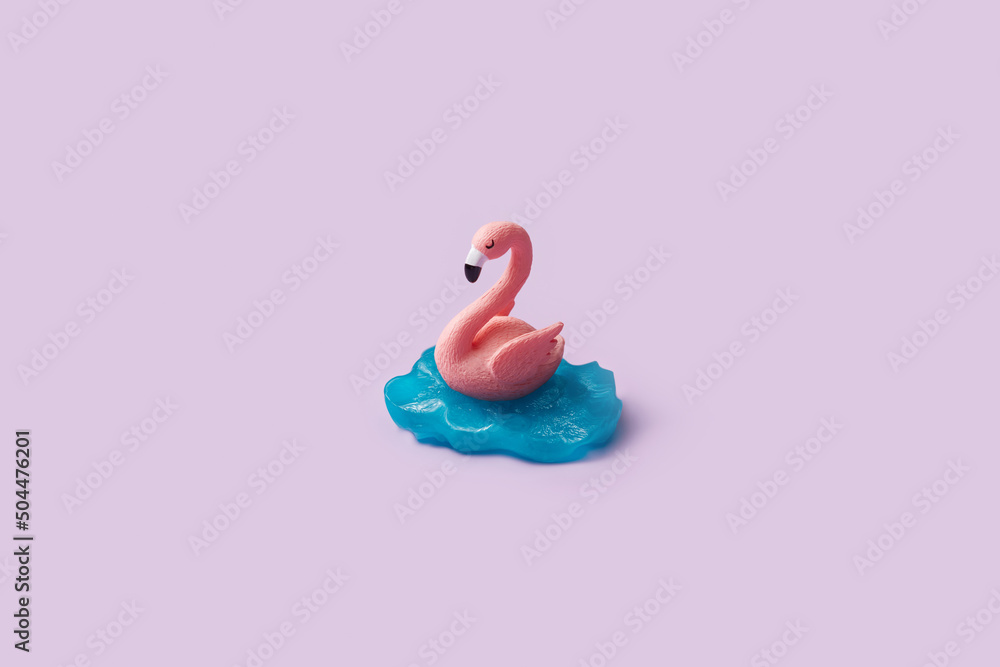 Small figurine of pink easter flamingo Small figurine of pink easter flamingo