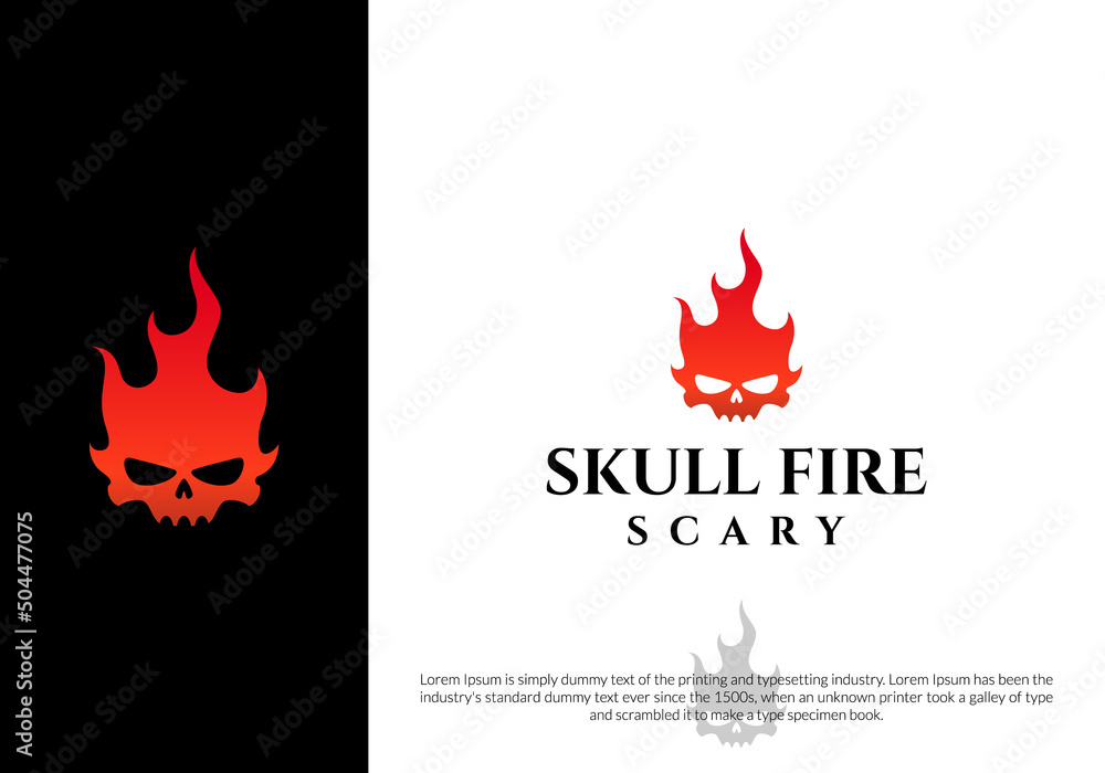 fire skull logo design. logo template Stock Vector | Adobe Stock