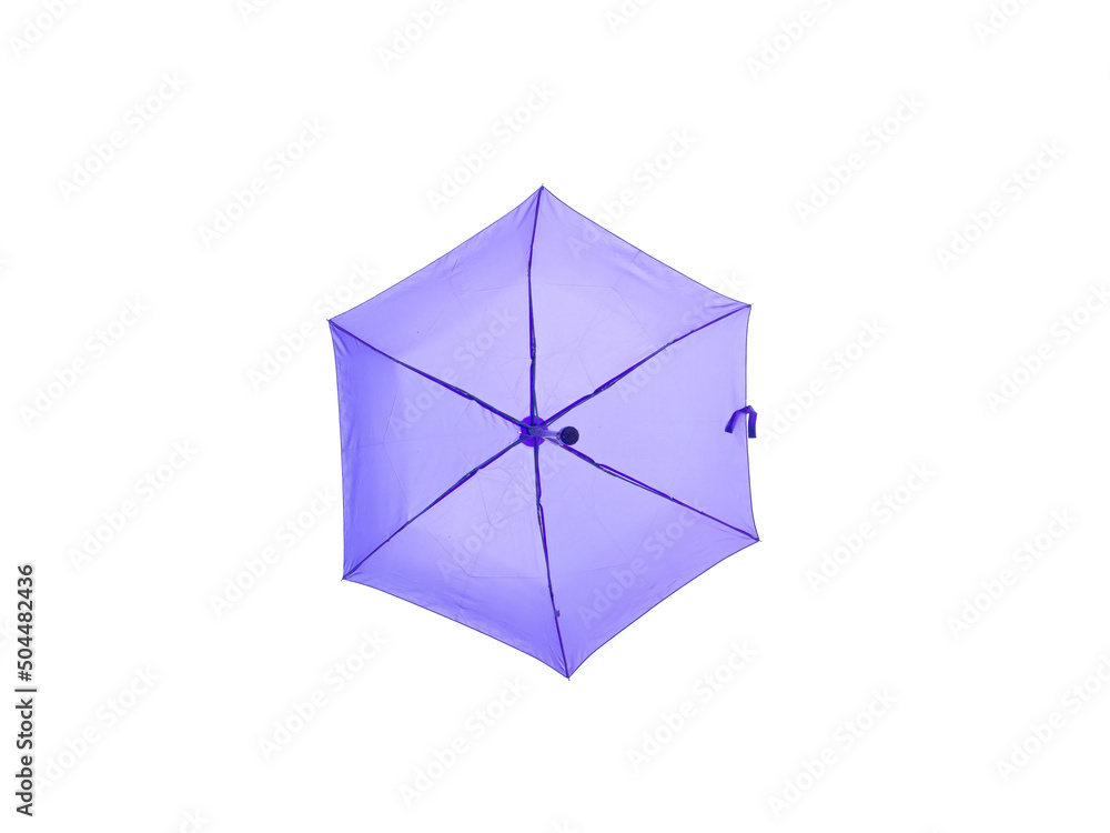 Hexagon shape purple umbrella isolated on white background. Hexagon shape purple umbrella isolated on white background.