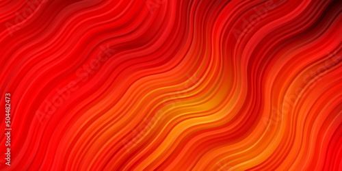 Dark Orange vector texture with wry lines. © Guskova