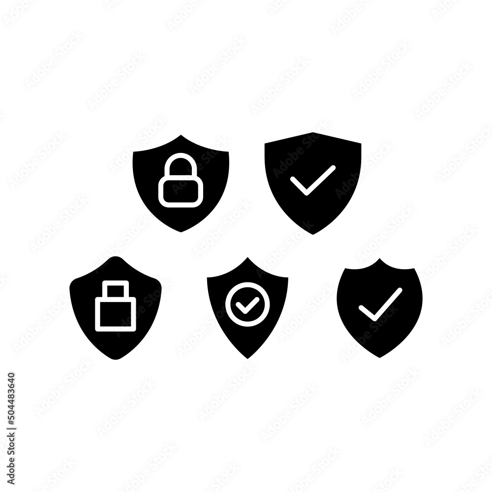 Protected Icon Set Vector Symbol Design Illustration Protected Icon Set Vector Symbol Design Illustration