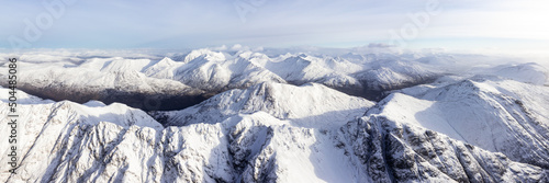 Aonach Eagach Ridge and Ben Nevis Aerial Glencoe scotland photo