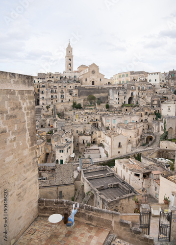Tourist Enjoying Ancient Town View