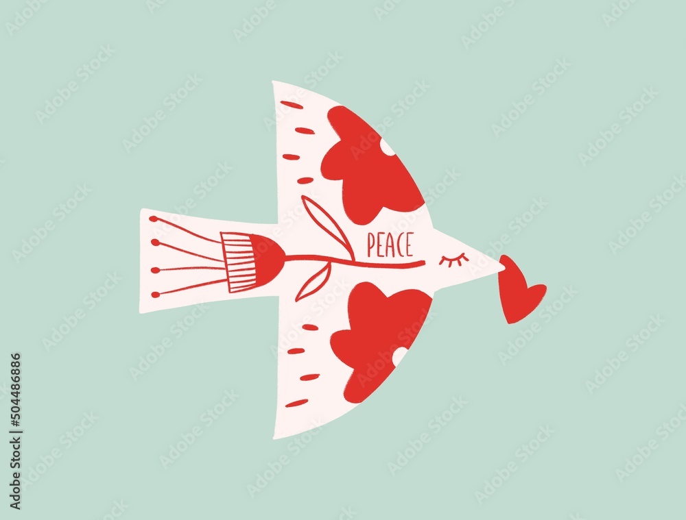 © Gemma can fly/Stocksy - White peace bird against war illustration © Gemma can fly/Stocksy - White peace bird against war illustration