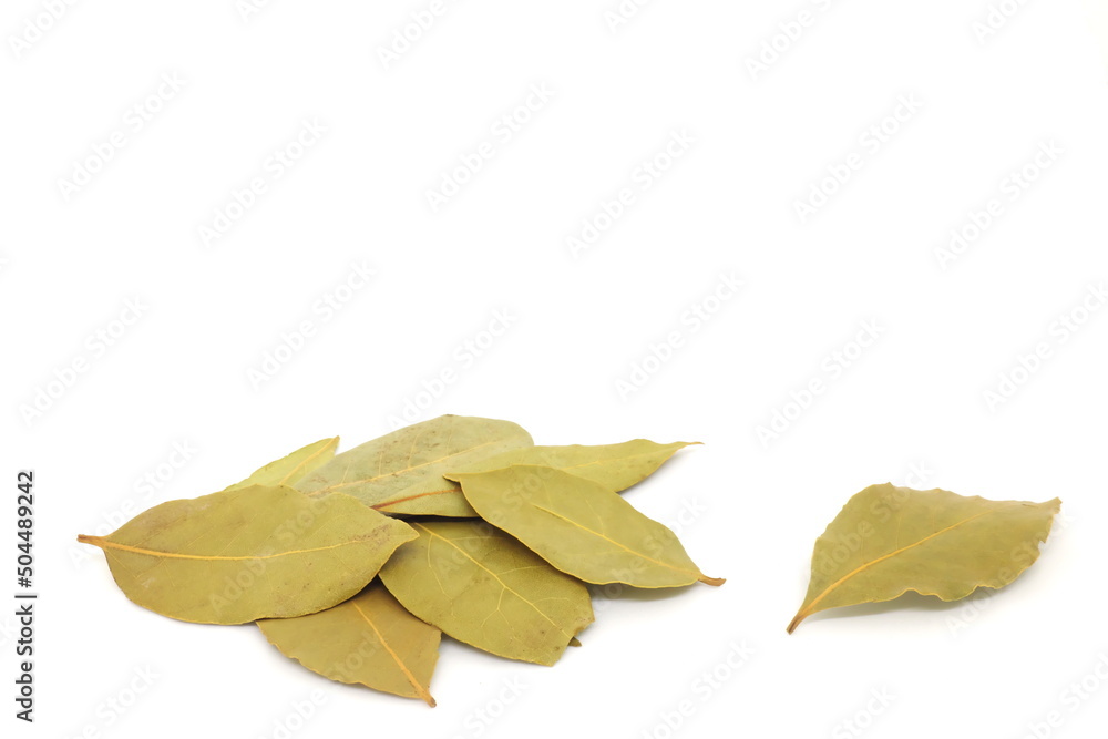 Dried bay laurel leaves or Laurus nobilis spice isolated on white background. Dried bay laurel leaves or Laurus nobilis spice isolated on white background.