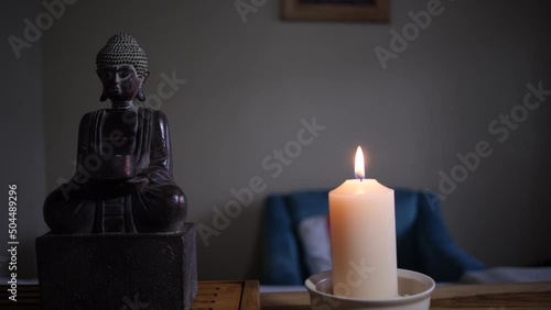 candles on a wooden table
