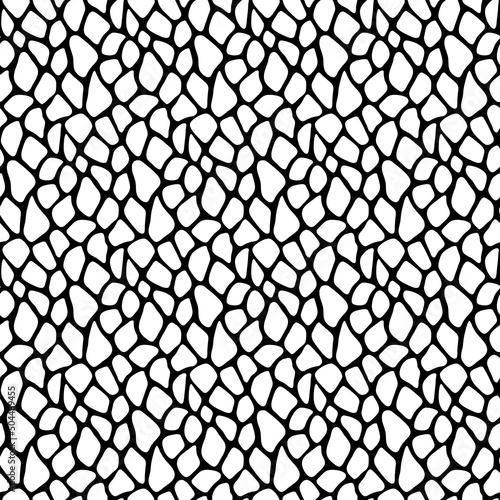Black and White Snake Animal Motif Vector Seamless Pattern