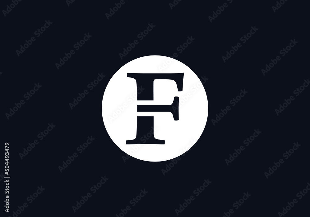 Flat letter logo and circle icon design vector F Flat letter logo and circle icon design vector F