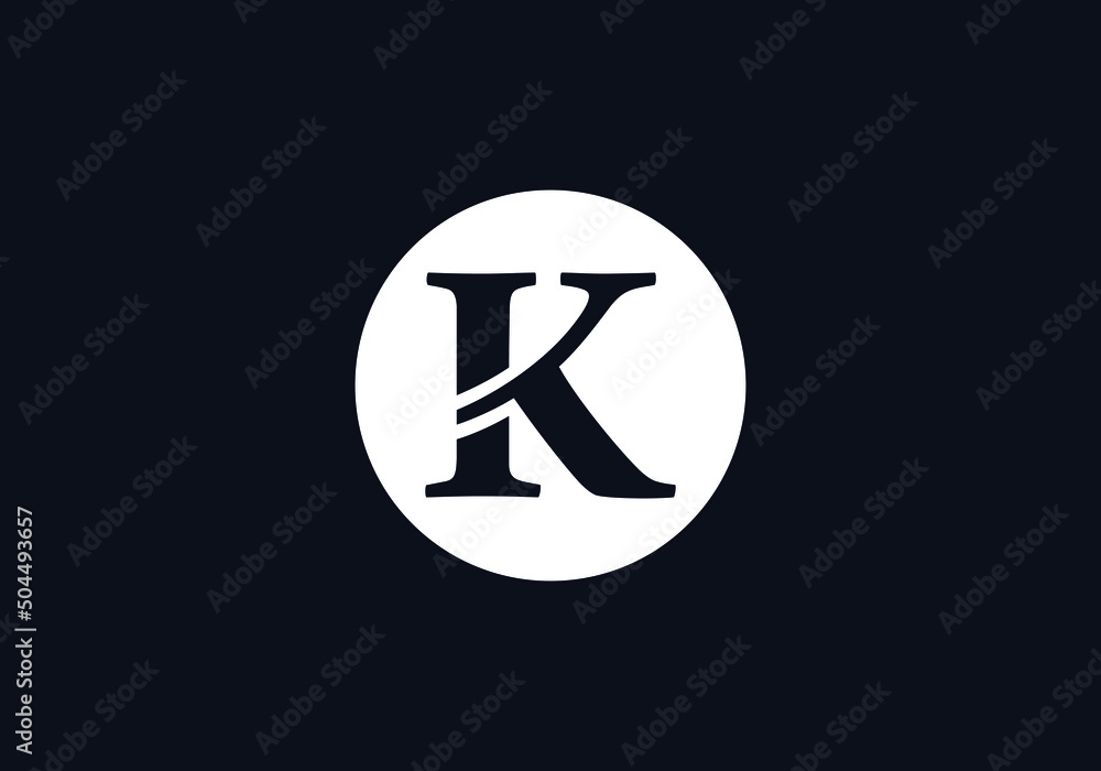 Flat letter logo and circle icon design vector K Flat letter logo and circle icon design vector K