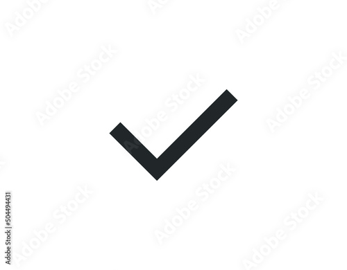 black check mark icon. Tick symbol in black color, vector illustration.