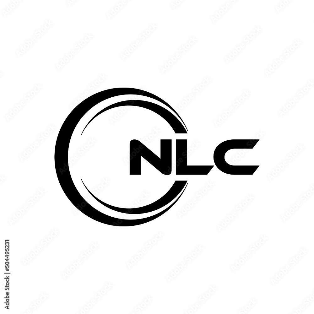 NLC letter logo design with white background in illustrator, vector