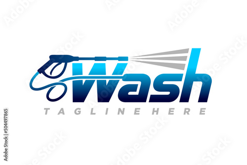Wash lettering logo, power wash logo photo
