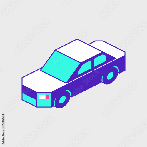 Sedan car isometric vector icon illustration