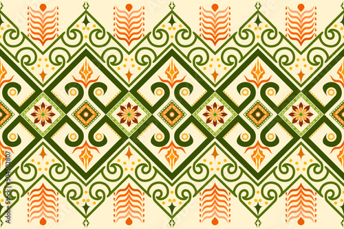 Abstract ethnic geometric pattern design for background and wallpaper. Seamless striped pattern in Aztec style. Folk embroidery.