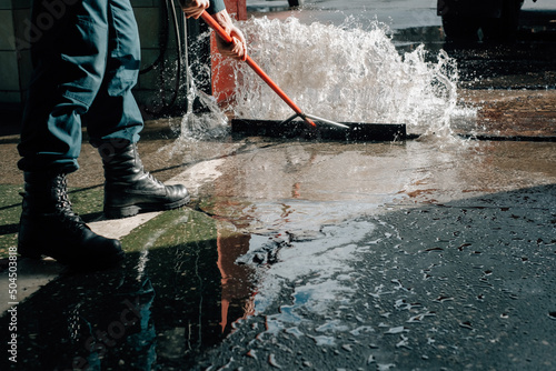 Cleaning at the fire station